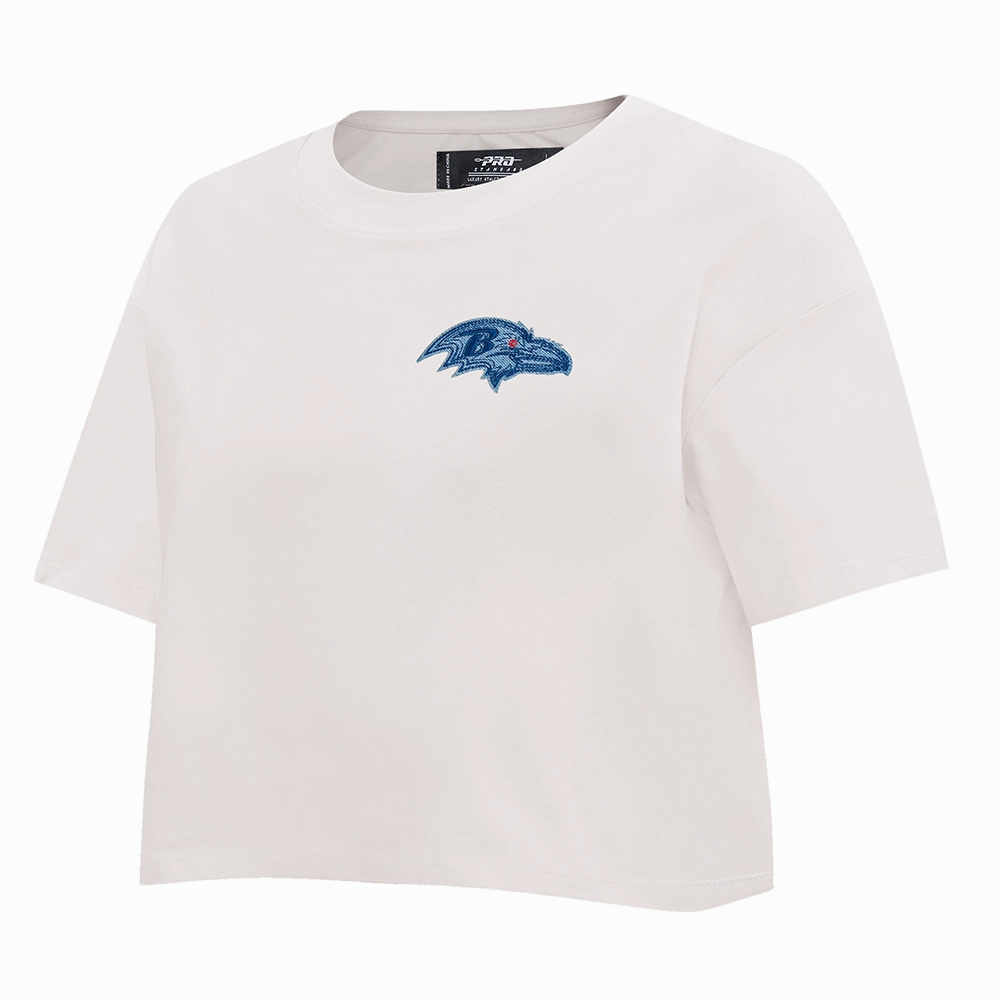 NFL BALTIMORE RAVENS VARSITY BLUES WOMEN'S BOXY TEE (LINEN)