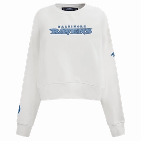 NFL BALTIMORE RAVENS VARSITY BLUES WOMEN'S CREWNECK (LINEN)