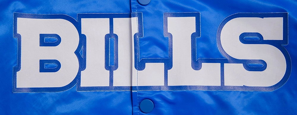 NFL BUFFALO BILLS BIG LOGO NO FILL MEN'S SATIN JACKET (ROYAL BLUE)