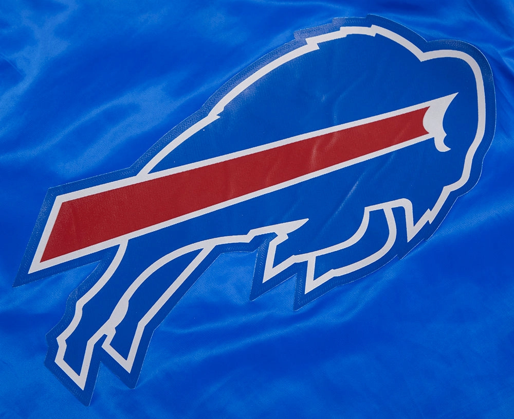 NFL BUFFALO BILLS BIG LOGO NO FILL MEN'S SATIN JACKET (ROYAL BLUE)