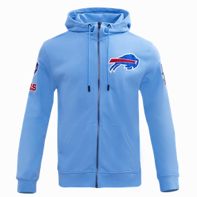 NFL BUFFALO BILLS CLASSIC CHENILLE FULL ZIP HOODIE  (UNIVERSITY BLUE)