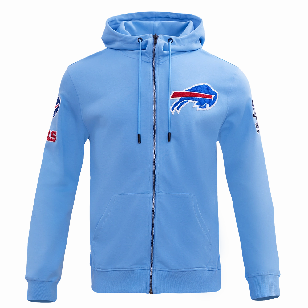 NFL BUFFALO BILLS CLASSIC CHENILLE FULL ZIP HOODIE  (UNIVERSITY BLUE)