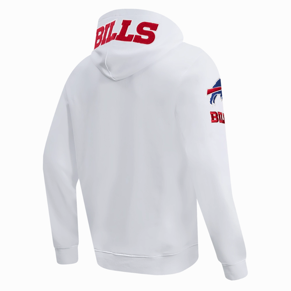 NFL BUFFALO BILLS CLASSIC CHENILLE MEN'S PO HOODIE (WHITE)