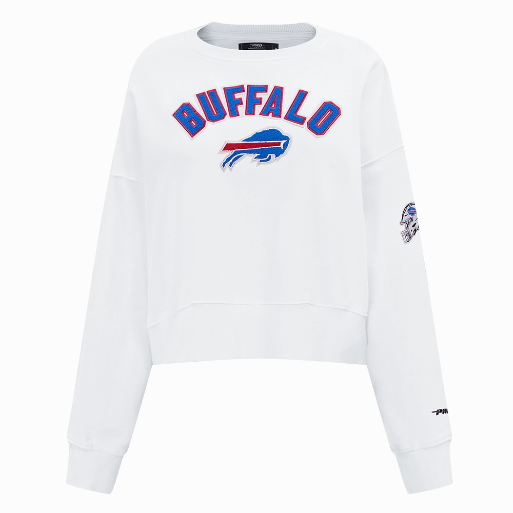 NFL BUFFALO BILLS CLASSIC WOMEN'S FLEECE CREWNECK (WHITE)