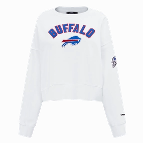 NFL BUFFALO BILLS CLASSIC WOMEN'S FLEECE CREWNECK (WHITE)