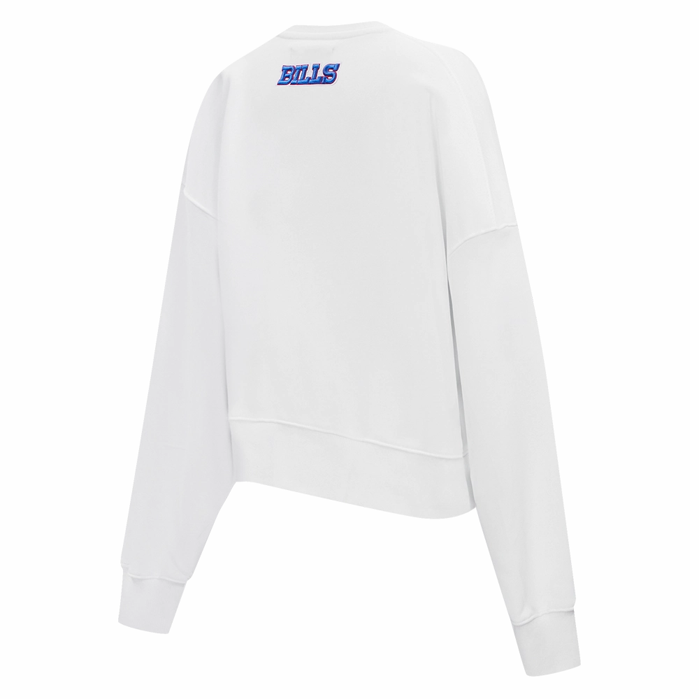 NFL BUFFALO BILLS CLASSIC WOMEN'S FLEECE CREWNECK (WHITE)