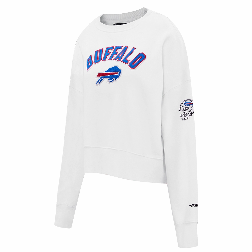 NFL BUFFALO BILLS CLASSIC WOMEN'S FLEECE CREWNECK (WHITE)