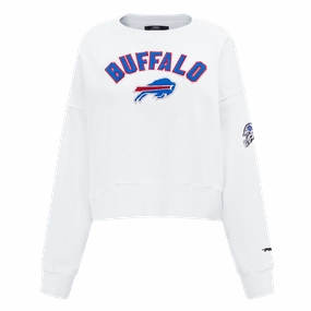 NFL BUFFALO BILLS CLASSIC WOMEN'S FLEECE CREWNECK (WHITE)