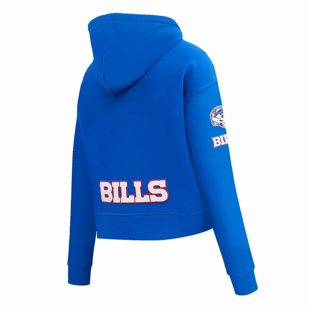 NFL BUFFALO BILLS CLASSIC WOMEN'S FLEECE CROPPED PULLOVER HOODIE (ROYAL BLUE)