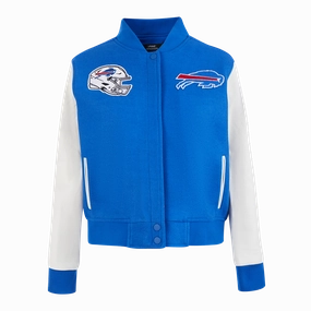 NFL BUFFALO BILLS CLASSIC WOMEN'S WOOL VARSITY JACKET (ROYAL BLUE/WHITE)