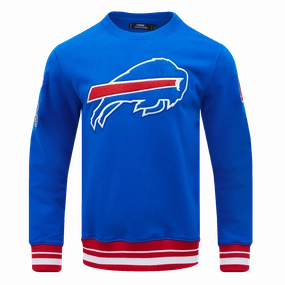 NFL BUFFALO BILLS MASHUP MEN'S RIB CREWNECK (ROYAL BLUE/RED)