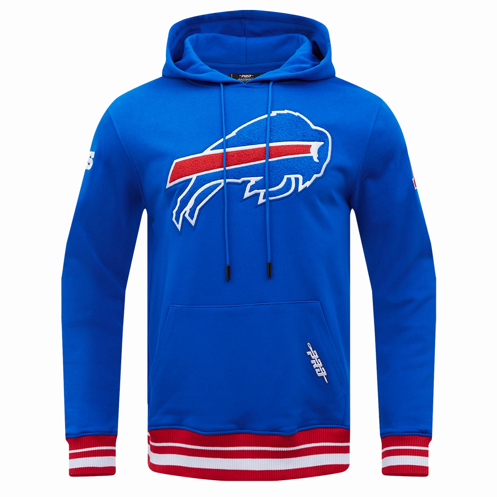 NFL BUFFALO BILLS MASHUP MEN'S RIB PULLOVER HOODIE (ROYAL BLUE/RED)