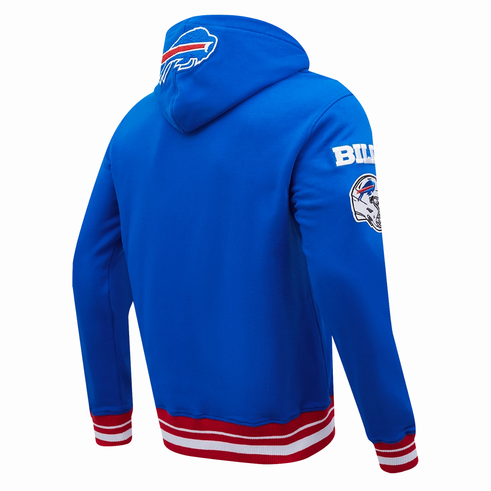 NFL BUFFALO BILLS MASHUP MEN'S RIB PULLOVER HOODIE (ROYAL BLUE/RED)