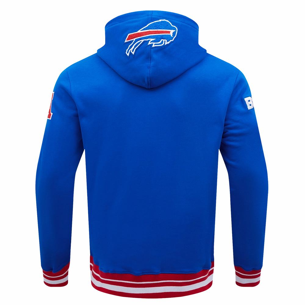 NFL BUFFALO BILLS MASHUP MEN'S RIB PULLOVER HOODIE (ROYAL BLUE/RED)