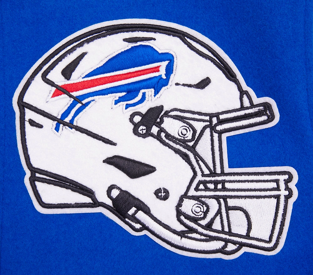 NFL BUFFALO BILLS MASHUP MEN'S RIB WOOL VARSITY JACKET (ROYAL BLUE/RED)