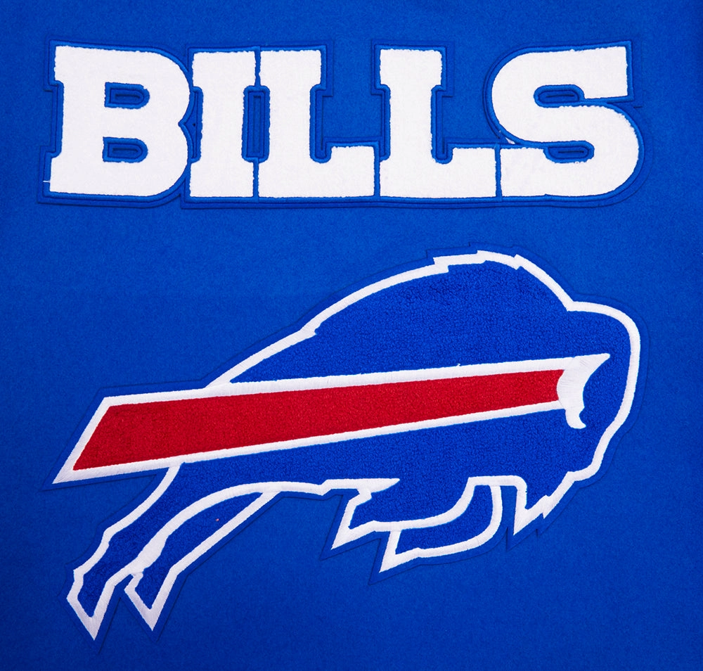 NFL BUFFALO BILLS MASHUP MEN'S RIB WOOL VARSITY JACKET (ROYAL BLUE/RED)