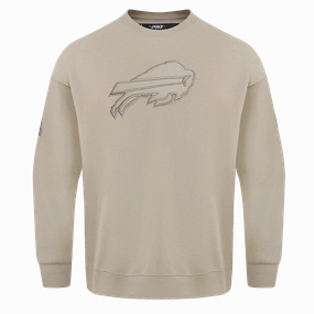 NFL BUFFALO BILLS NEUTRAL DROP SHOULDER FLEECE CREWNECK (TAUPE)