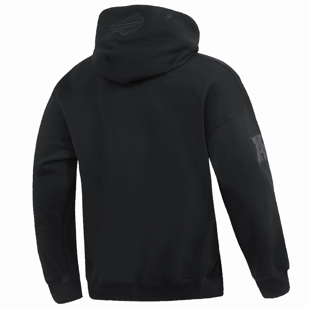 NFL BUFFALO BILLS NEUTRAL DROP SHOULDER MEN'S PULLOVER HOODIE (BLACK)