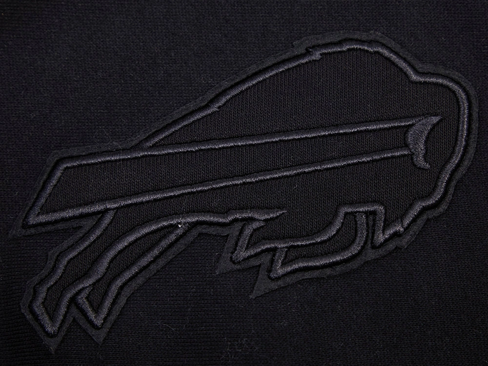 NFL BUFFALO BILLS NEUTRAL DROP SHOULDER MEN'S PULLOVER HOODIE (BLACK)