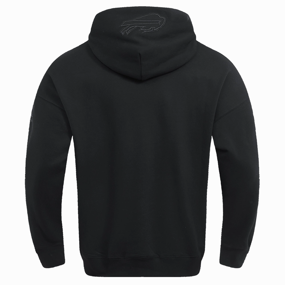 NFL BUFFALO BILLS NEUTRAL DROP SHOULDER MEN'S PULLOVER HOODIE (BLACK)