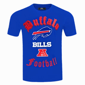 NFL BUFFALO BILLS OLD ENGLISH MEN'S TEE (ROYAL BLUE)