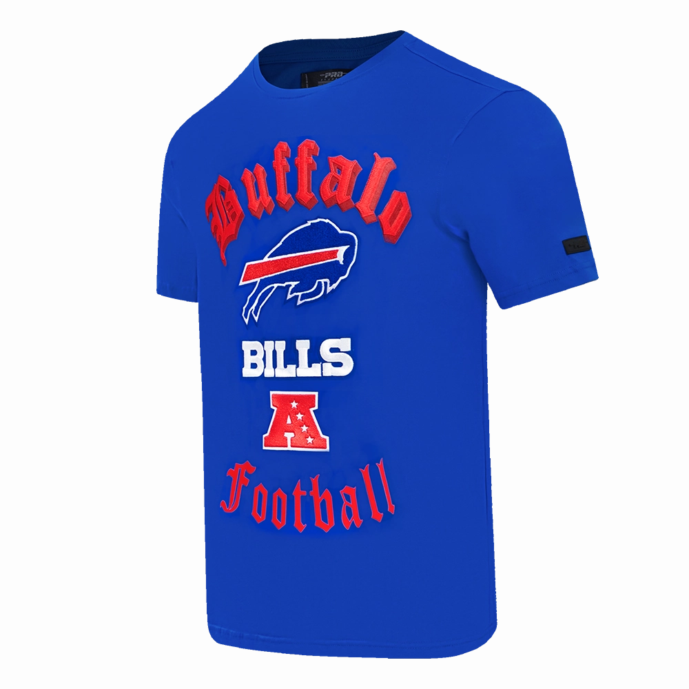 NFL BUFFALO BILLS OLD ENGLISH MEN'S TEE (ROYAL BLUE)