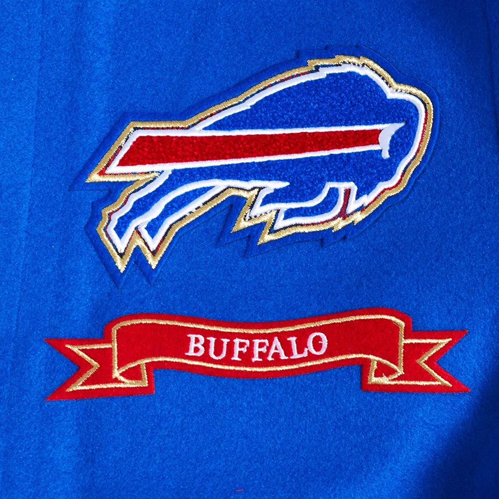 NFL BUFFALO BILLS PRO PREP MEN'S WOOL VARSITY JACKET (ROYAL BLUE/RED)