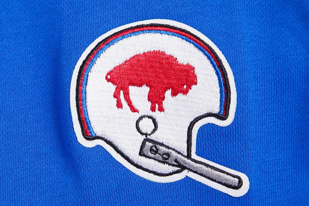 NFL BUFFALO BILLS RETRO CLASSIC WOMEN'S CROPPED PULLOVER HOODIE (ROYAL BLUE/RED)