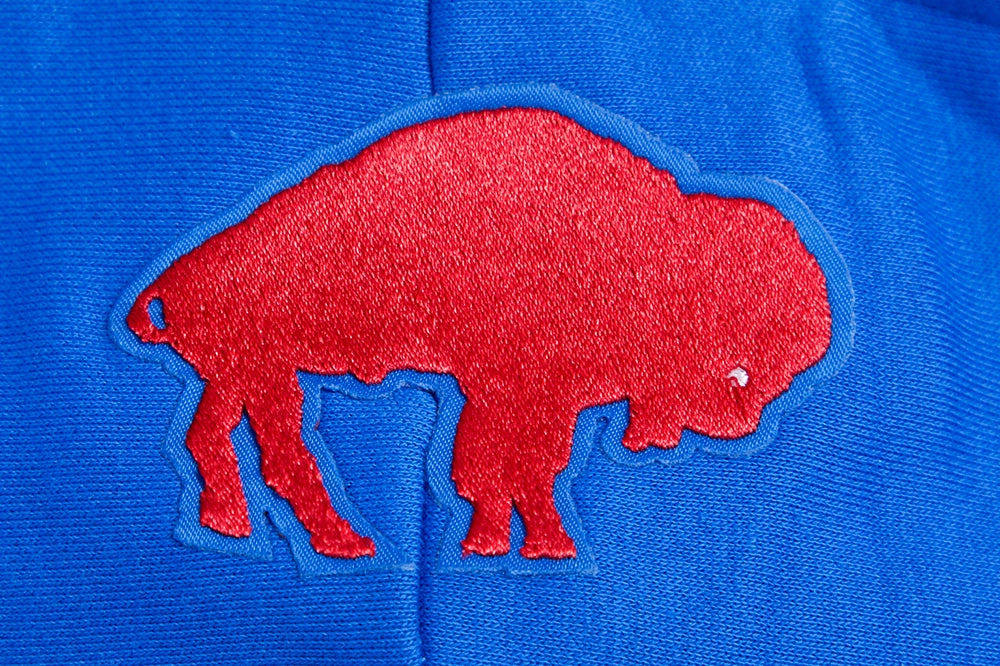 NFL BUFFALO BILLS RETRO CLASSIC WOMEN'S CROPPED PULLOVER HOODIE (ROYAL BLUE/RED)