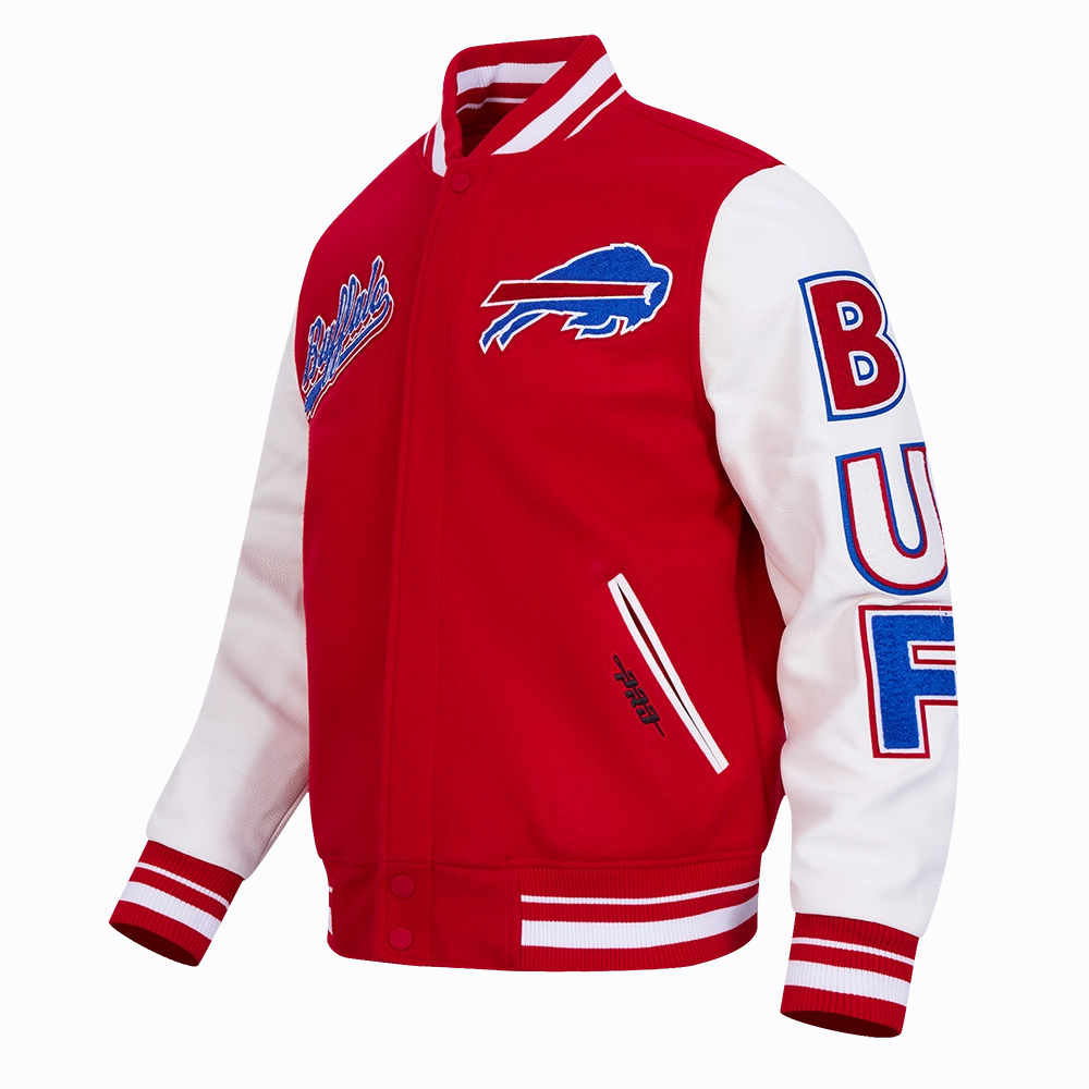 NFL BUFFALO BILLS SCRIPT TAIL MEN'S RIB WOOL VARSITY (ROYAL BLUE/RED)