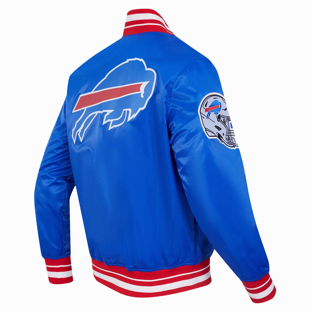 NFL BUFFALO BILLS SCRIPT TAIL MEN'S SATIN JACKET (RED)
