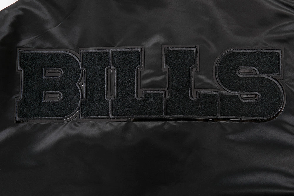 NFL BUFFALO BILLS TRIPLE BLACK MEN'S SATIN JACKET (TRIPLE BLACK)