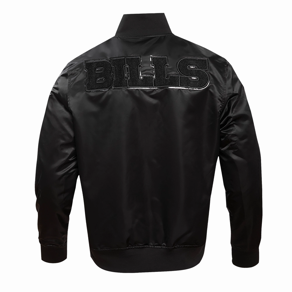 NFL BUFFALO BILLS TRIPLE BLACK MEN'S SATIN JACKET (TRIPLE BLACK)