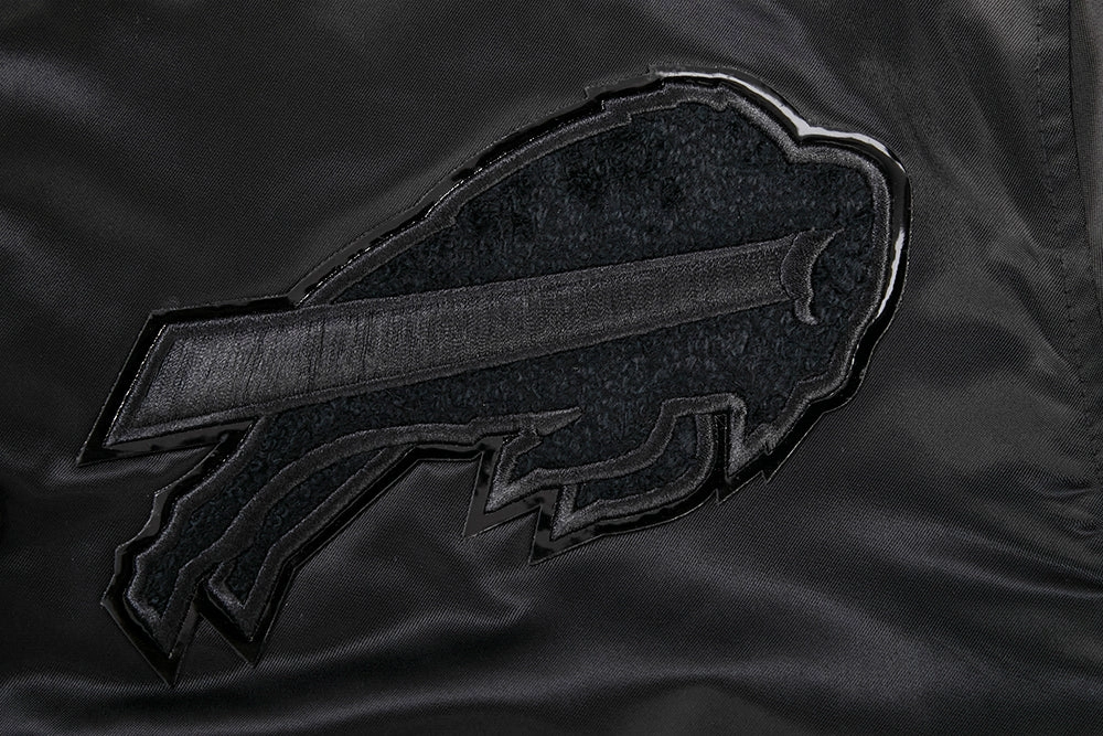 NFL BUFFALO BILLS TRIPLE BLACK MEN'S SATIN JACKET (TRIPLE BLACK)