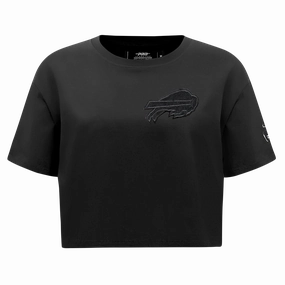 NFL BUFFALO BILLS TRIPLE BLACK WOMEN'S SINGLE JERSEY BOXY TEE (TRIPLE BLACK)