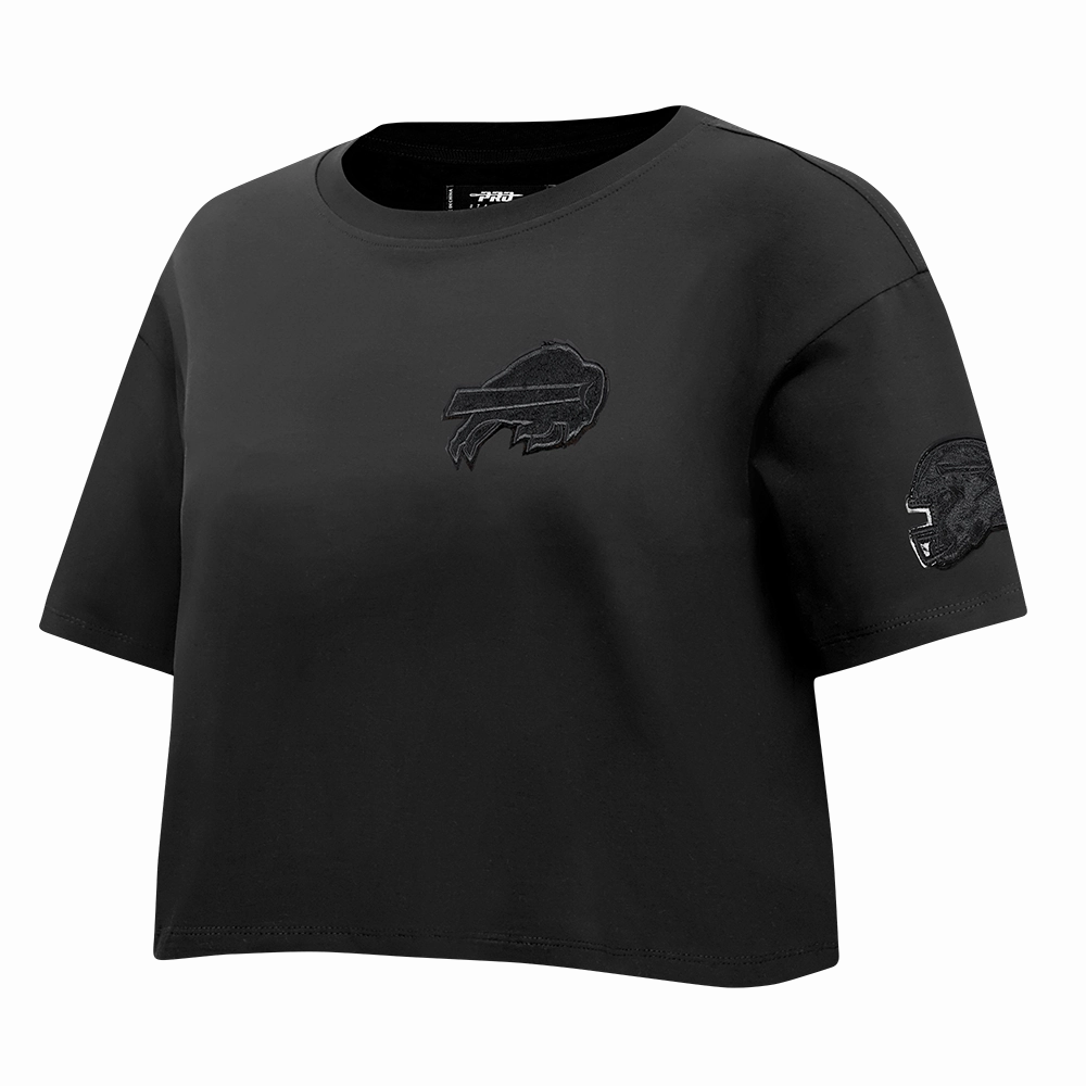 NFL BUFFALO BILLS TRIPLE BLACK WOMEN'S SINGLE JERSEY BOXY TEE (TRIPLE BLACK)