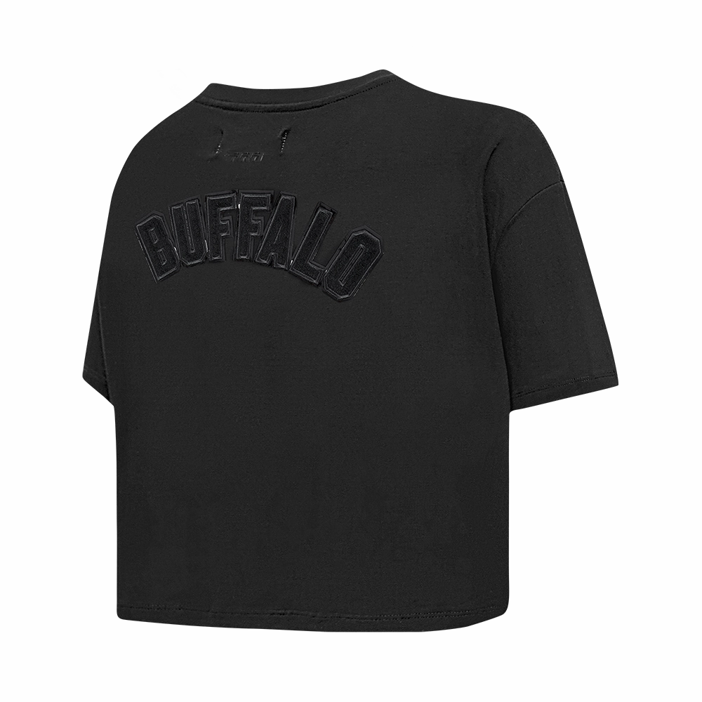 NFL BUFFALO BILLS TRIPLE BLACK WOMEN'S SINGLE JERSEY BOXY TEE (TRIPLE BLACK)