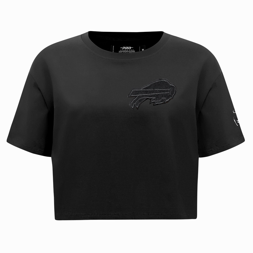 NFL BUFFALO BILLS TRIPLE BLACK WOMEN'S SINGLE JERSEY BOXY TEE (TRIPLE BLACK)