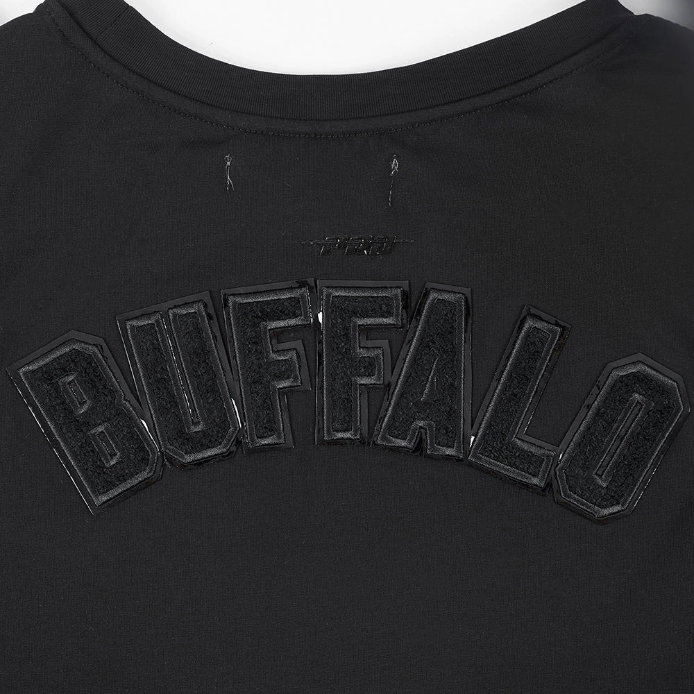 NFL BUFFALO BILLS TRIPLE BLACK WOMEN'S SINGLE JERSEY BOXY TEE (TRIPLE BLACK)