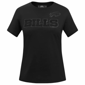 NFL BUFFALO BILLS TRIPLE BLACK WOMEN'S SINGLE JERSEY SLIM FIT TEE (TRIPLE BLACK WOMEN'S)