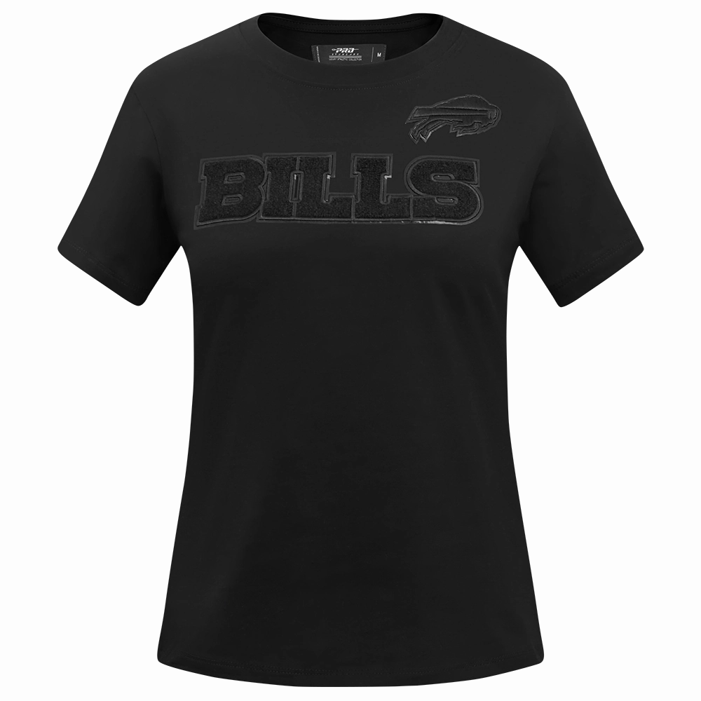 NFL BUFFALO BILLS TRIPLE BLACK WOMEN'S SINGLE JERSEY SLIM FIT TEE (TRIPLE BLACK WOMEN'S)
