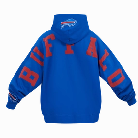 NFL BUFFALO BILLS WINGSPAN MEN'S DROP SHOULDER FLEECE PULLOVER HOODIE (ROYAL BLUE)