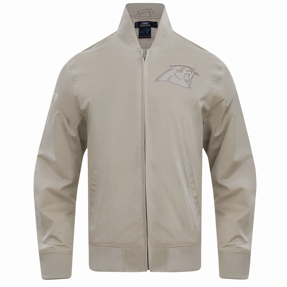 NFL CAROLINA PANTHERS NEUTRAL MEN'S TWILL JACKET (TAUPE)