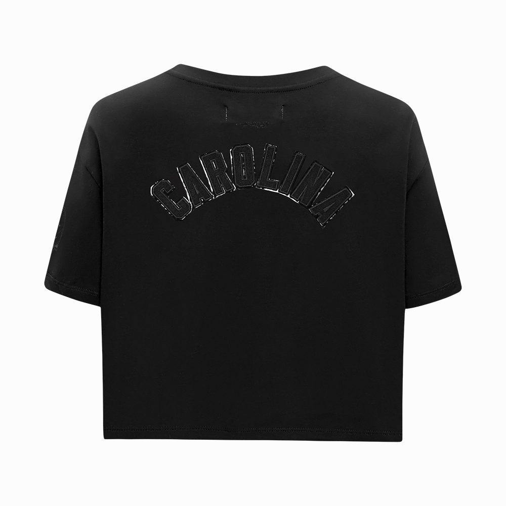 NFL CAROLINA PANTHERS TRIPLE BLACK WOMEN'S SINGLE JERSEY BOXY TEE (TRIPLE BLACK WOMEN'S)