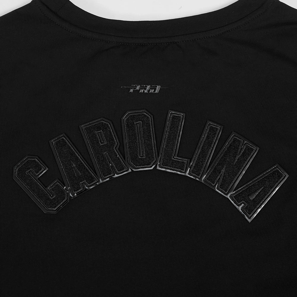 NFL CAROLINA PANTHERS TRIPLE BLACK WOMEN'S SINGLE JERSEY BOXY TEE (TRIPLE BLACK WOMEN'S)