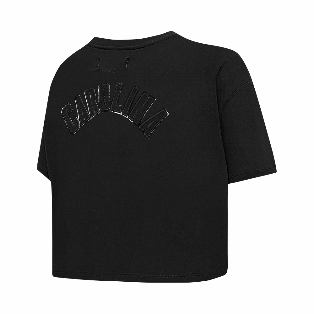 NFL CAROLINA PANTHERS TRIPLE BLACK WOMEN'S SINGLE JERSEY BOXY TEE (TRIPLE BLACK WOMEN'S)