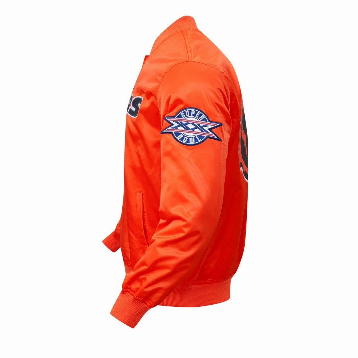 NFL CHICAGO BEARS BIG LOGO MEN'S SATIN JACKET (ORANGE)