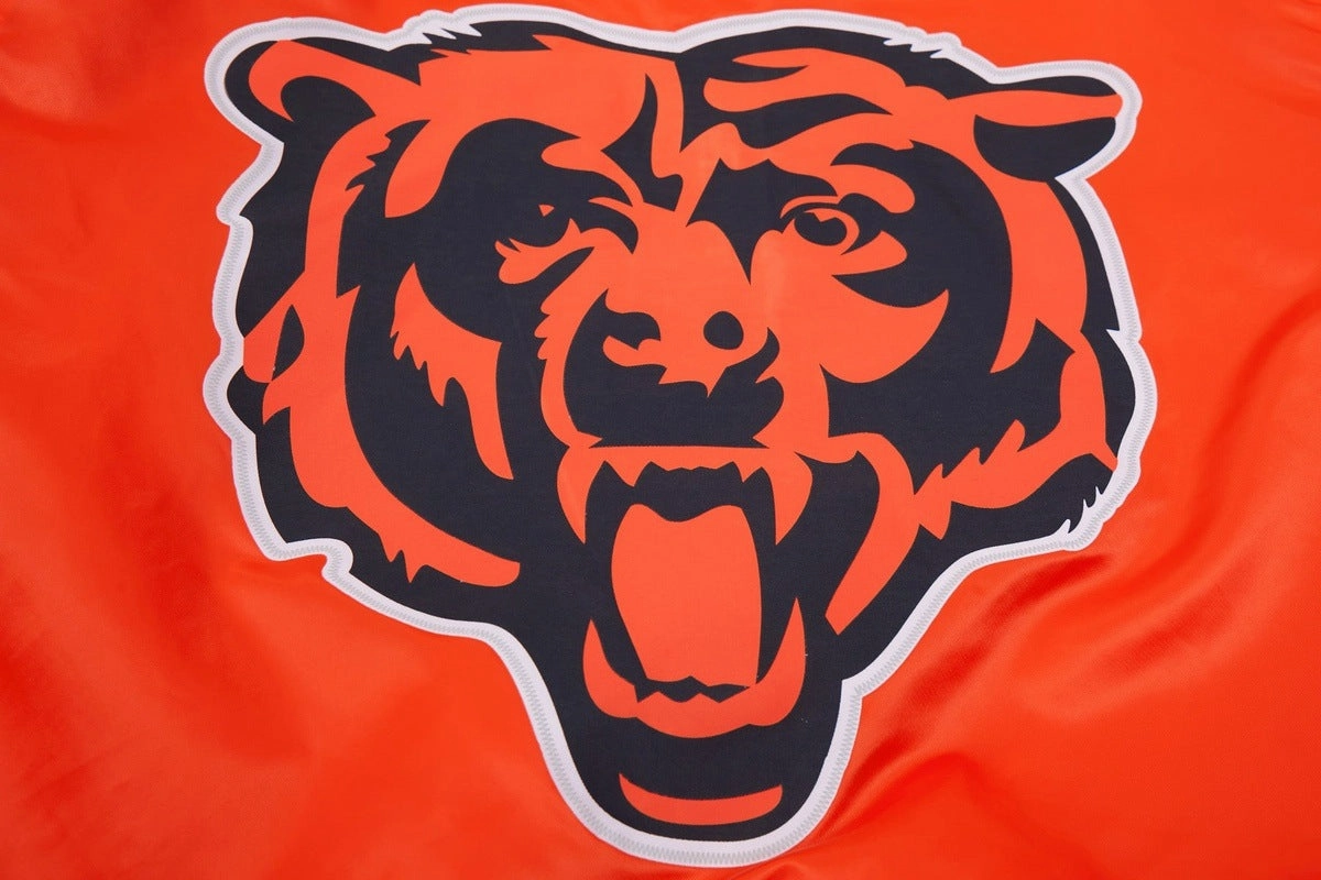 NFL CHICAGO BEARS BIG LOGO MEN'S SATIN JACKET (ORANGE)