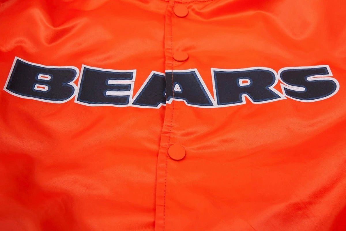 NFL CHICAGO BEARS BIG LOGO MEN'S SATIN JACKET (ORANGE)