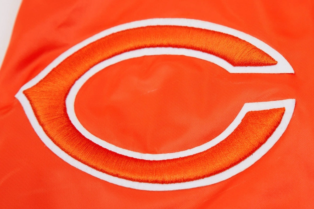 NFL CHICAGO BEARS BIG LOGO MEN'S SATIN JACKET (ORANGE)